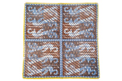Lot 9 - John Tunnard - Three lions imprint scarf | hand blocked on wool