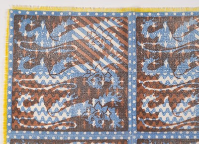 Lot 9 - John Tunnard - Three lions imprint scarf | hand blocked on wool