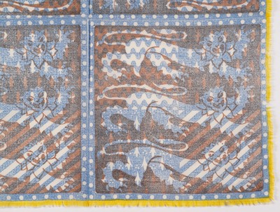 Lot 9 - John Tunnard - Three lions imprint scarf | hand blocked on wool