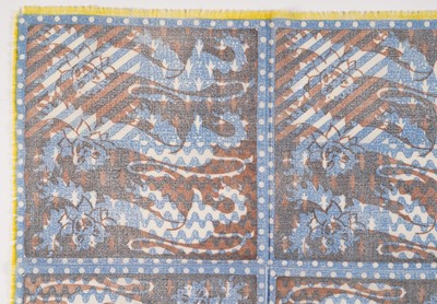 Lot 9 - John Tunnard - Three lions imprint scarf | hand blocked on wool