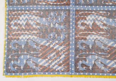 Lot 9 - John Tunnard - Three lions imprint scarf | hand blocked on wool