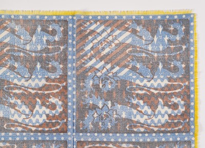 Lot 9 - John Tunnard - Three lions imprint scarf | hand blocked on wool
