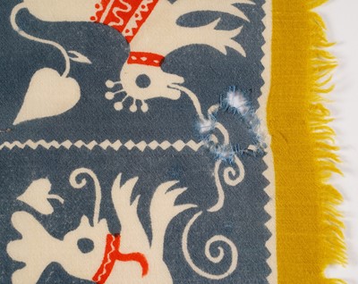 Lot 7 - John Tunnard - A lace pattern in a border of birds and beasts | hand blocked on wool