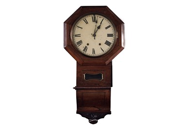 Lot 142 - A rosewood cased, drop-dial wall clock