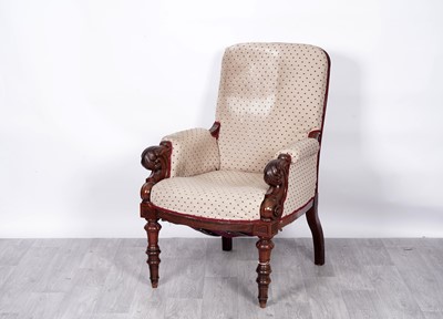 Lot 50 - A good sized Victorian mahogany-framed armchair