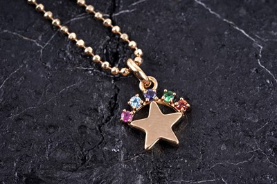 Lot 539 - Tous: an 18ct yellow gold gems set pendant on chain