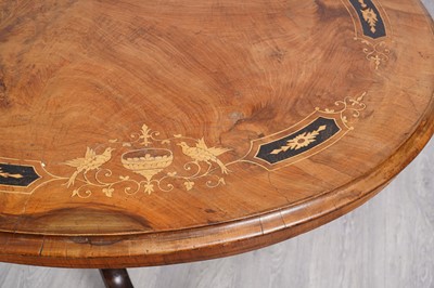 Lot 92 - A Victorian inlaid walnut loo table