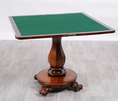 Lot 93 - A William IV rosewood card table
