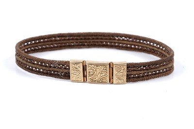 Lot 100 - A 19th Century French hairwork bracelet