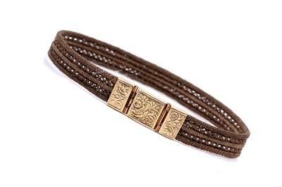 Lot 100 - A 19th Century French hairwork bracelet