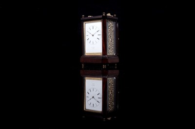 Lot 456 - A mid-19th Century French rosewood cased carriage clock, Henry Marc, Paris