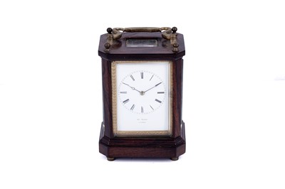 Lot 456 - A mid-19th Century French rosewood cased carriage clock, Henry Marc, Paris