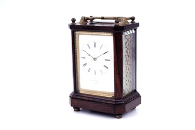Lot 456 - A mid-19th Century French rosewood cased carriage clock, Henry Marc, Paris