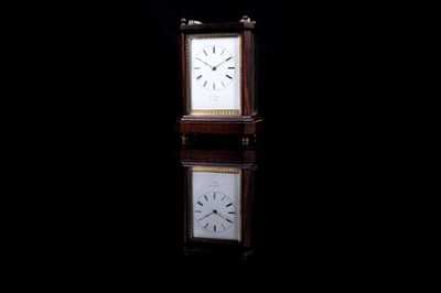 Lot 456 - A mid-19th Century French rosewood cased carriage clock, Henry Marc, Paris