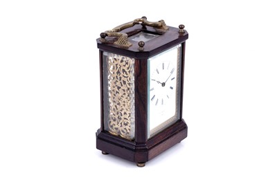 Lot 456 - A mid-19th Century French rosewood cased carriage clock, Henry Marc, Paris
