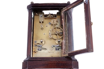 Lot 456 - A mid-19th Century French rosewood cased carriage clock, Henry Marc, Paris