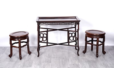 Lot 83 - A collection of three items of Chinese hardwood furniture