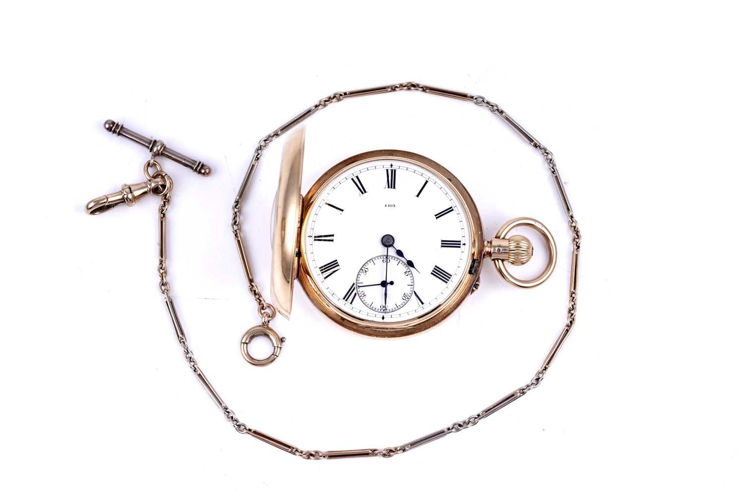 Lot 426 - Army & Navy Co-Operative Society Ltd 18ct yellow gold half-hunter pocket watch