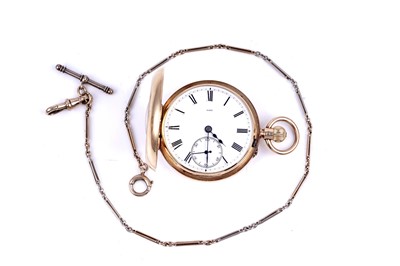 Lot 426 - Army & Navy Co-Operative Society Ltd 18ct yellow gold half-hunter pocket watch