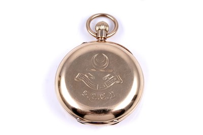Lot 426 - Army & Navy Co-Operative Society Ltd 18ct yellow gold half-hunter pocket watch