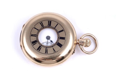 Lot 426 - Army & Navy Co-Operative Society Ltd 18ct yellow gold half-hunter pocket watch