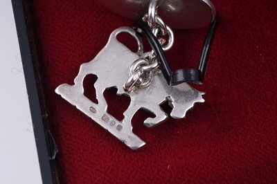 Lot 37 - 20th Century silver cuff links; and a signet ring