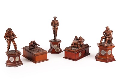 Lot 251 - A collection of five Danbury Mint First World War and Second World War statuettes