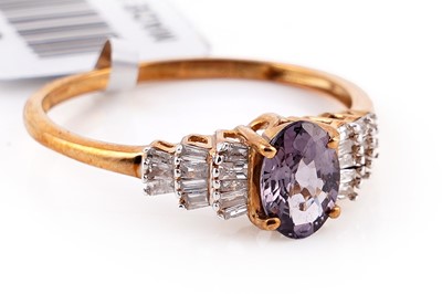 Lot 464 - A contemporary grey spinel and diamond ring