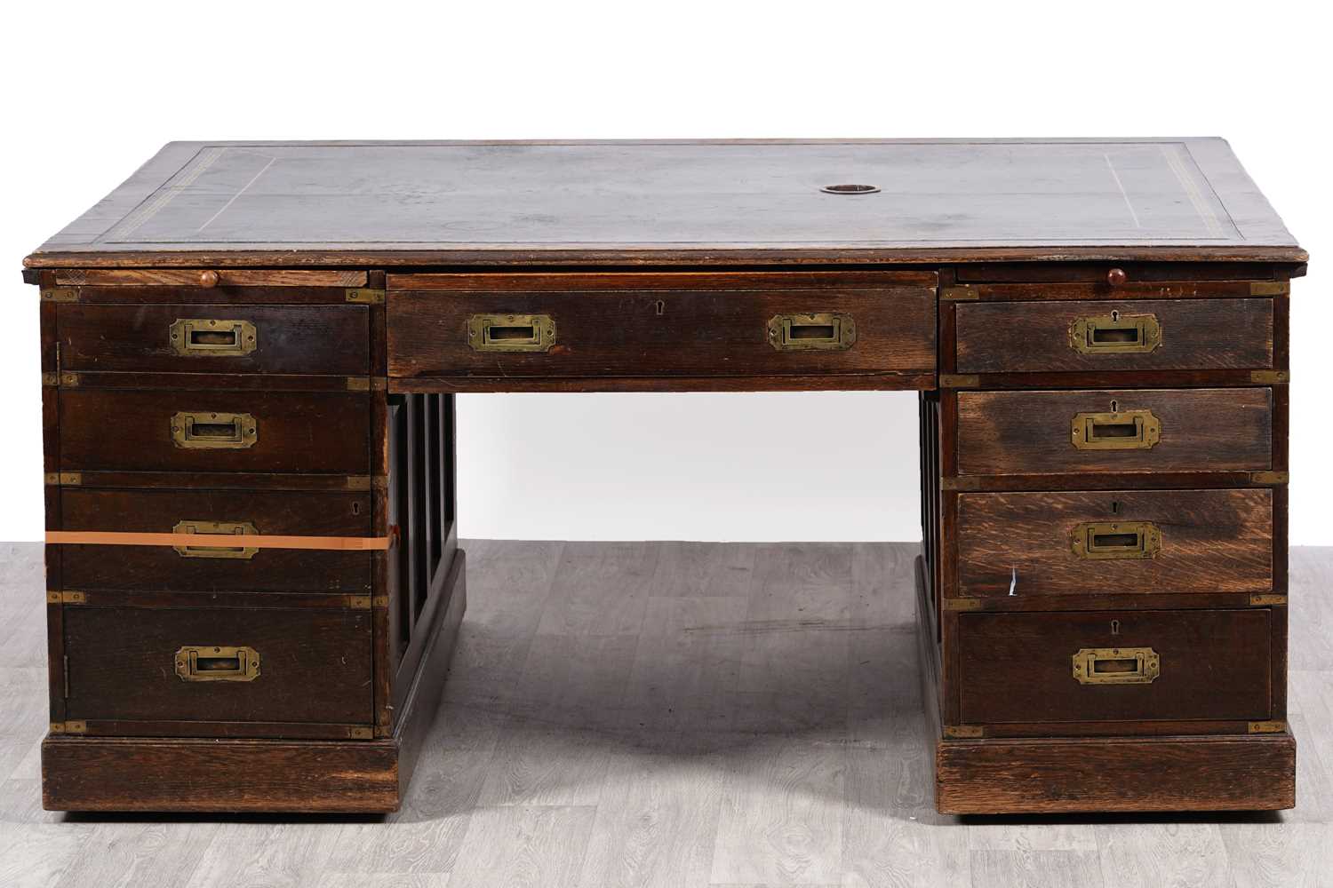 Lot 39 - A 19th Century oak partners desk