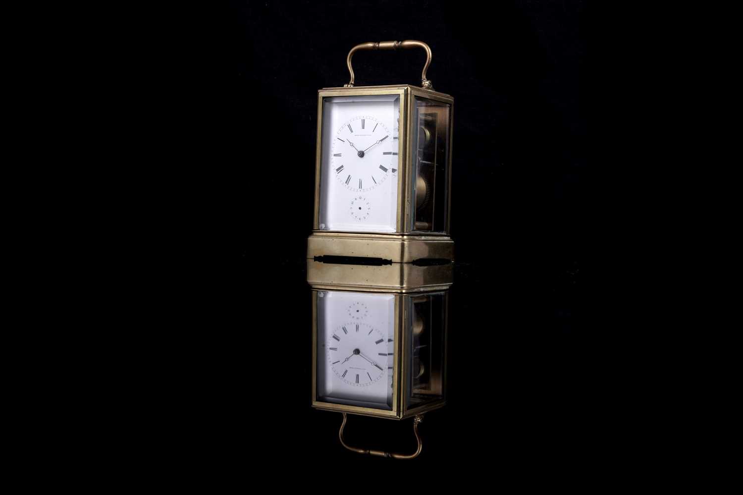 Lot 457 - A late 19th Century brass carriage clock by Japy Freres & Cie