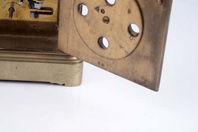 Lot 457 - A late 19th Century brass carriage clock by Japy Freres & Cie