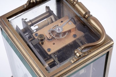 Lot 457 - A late 19th Century brass carriage clock by Japy Freres & Cie