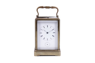 Lot 457 - A late 19th Century brass carriage clock by Japy Freres & Cie
