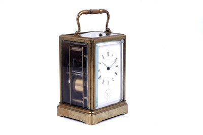 Lot 457 - A late 19th Century brass carriage clock by Japy Freres & Cie