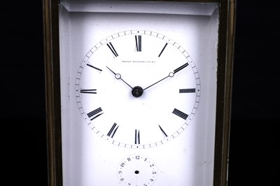 Lot 457 - A late 19th Century brass carriage clock by Japy Freres & Cie