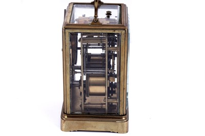 Lot 457 - A late 19th Century brass carriage clock by Japy Freres & Cie