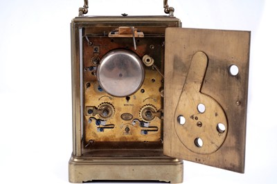 Lot 457 - A late 19th Century brass carriage clock by Japy Freres & Cie