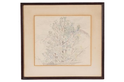 Lot 662 - Gilbert Spencer - Wetherlam from behind the Bield | watercolour