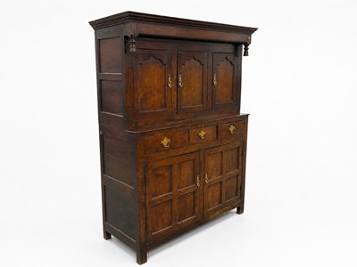 Lot 47 - A Georgian Welsh oak cupboard or deuddarn