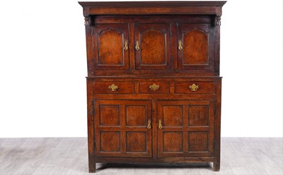 Lot 47 - A Georgian Welsh oak cupboard or deuddarn