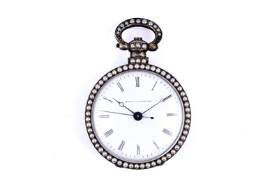 Lot 442 - Bovet Fleurier: a gilt, enamel, and pearl-set fob watch, made for the Chinese market