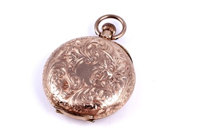 Lot 433 - A late 19th Century 14k half-hunter fob watch