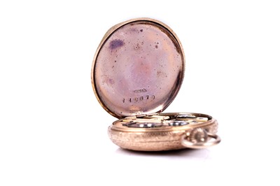 Lot 433 - A late 19th Century 14k half-hunter fob watch
