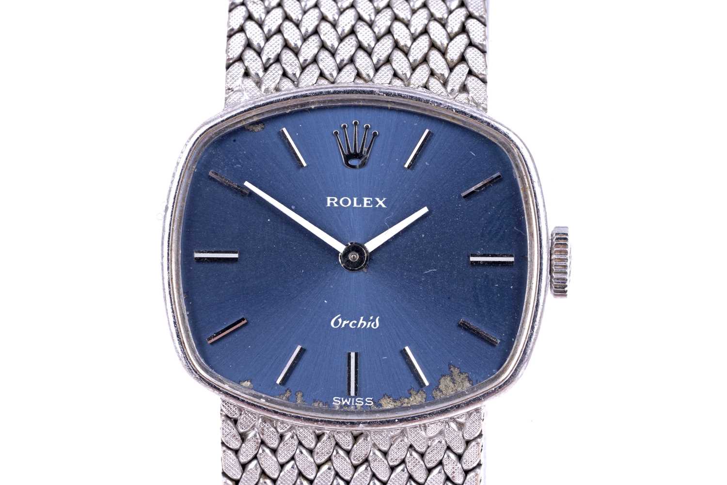 Lot 404 - Rolex Orchid: an 18ct white gold cased manual wind cocktail watch