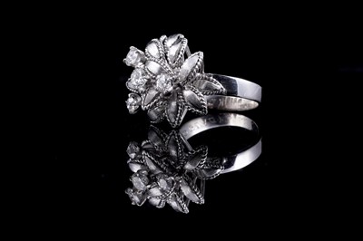 Lot 519 - A Chinese white gold and diamond set dress ring