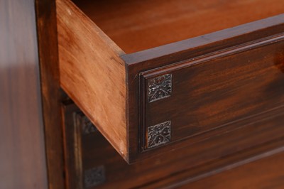 Lot 97 - An Edwardian mahogany chest of four long drawers
