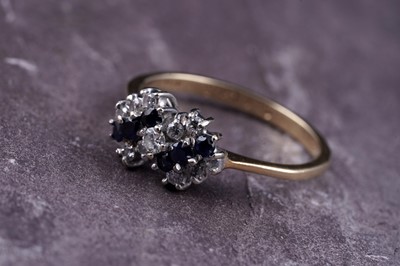 Lot 6 - A 20th Century modern sapphire and diamond ring