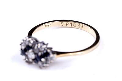 Lot 6 - A 20th Century modern sapphire and diamond ring