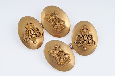 Lot 110 - A fine pair of Grenadier Guards cufflinks; and shirt buttons