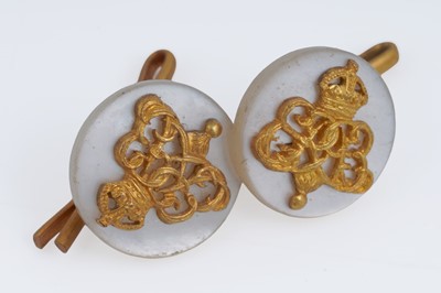 Lot 110 - A fine pair of Grenadier Guards cufflinks; and shirt buttons